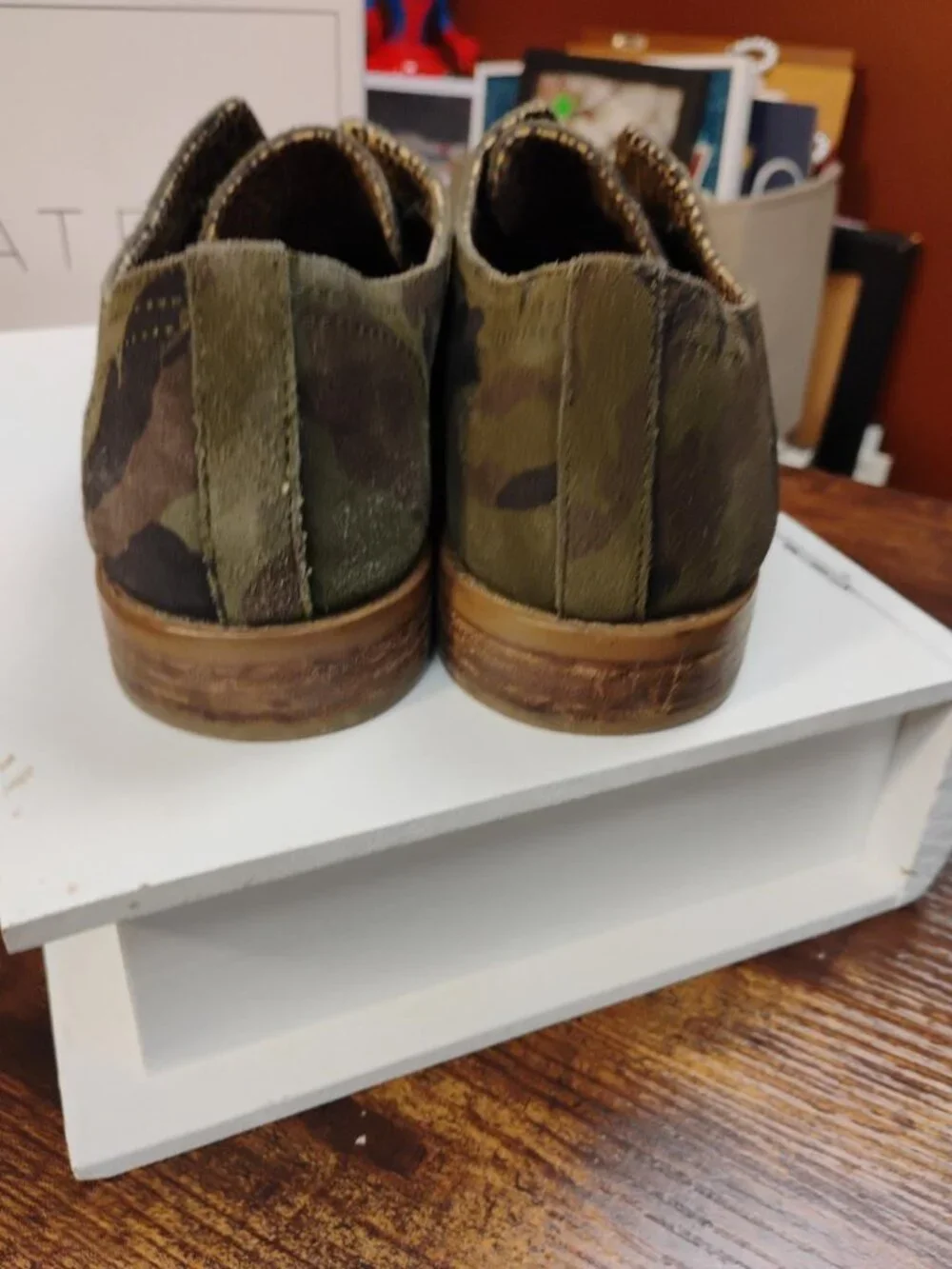 1.STATE Bennie Camo Suede Leather Skimmer Flats Loafers Size 9M